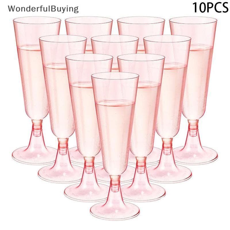 Copo De Champanhe Rosa , Copos Descartáveis De Plástico Para Flautas , Suprimentos Festa De Aniversário De Casamento , B
