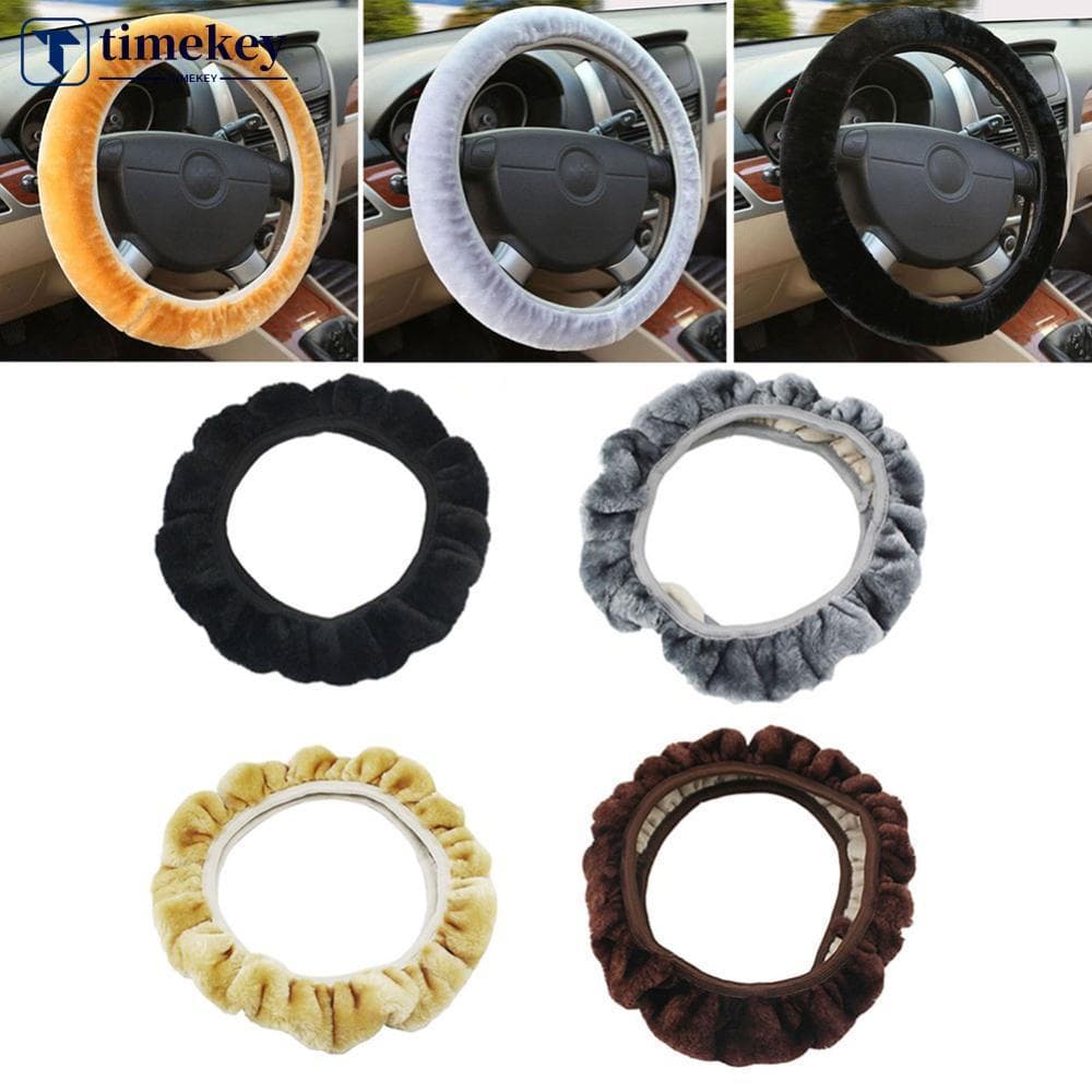 Universal Carro Auto Volante Capa Quente Macio Fuzzy Pelúcia Inverno V9X5