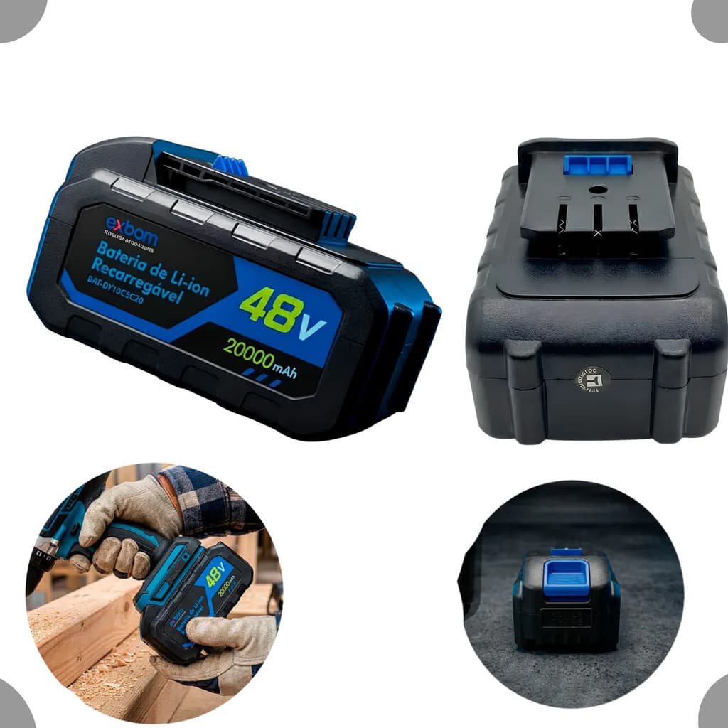 Bateria Li-ion 48v 20000mah Para Serra Circular E Impacto