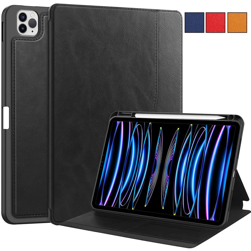 Capa Fólio De Couro PU Empresarial Com Suporte Para Caneta , Bolso Dinheiro/Cartão Auto Wake/Sleep Smart Cover iPad Air