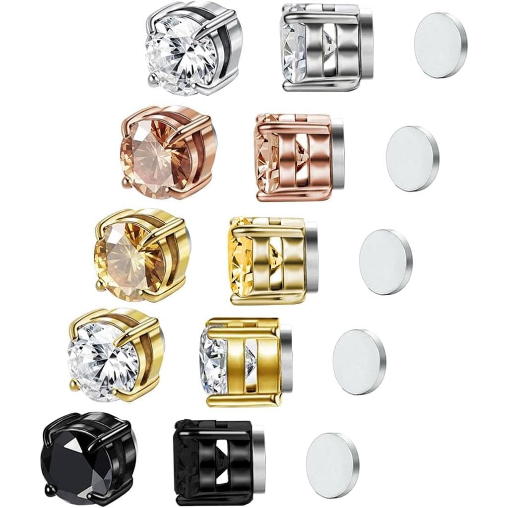 Brincos Magnéticos para Mulheres - Brincos de Acupressão com Ímãs de Ultra Força - Conjunto de Brincos Sem Furo com Caix