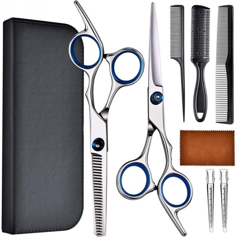 Conjunto de Tesouras para Corte de Cabelo, Tesouras Profissionais de Aço Inoxidável, Tesouras de Barbeiro, Tesouras de D