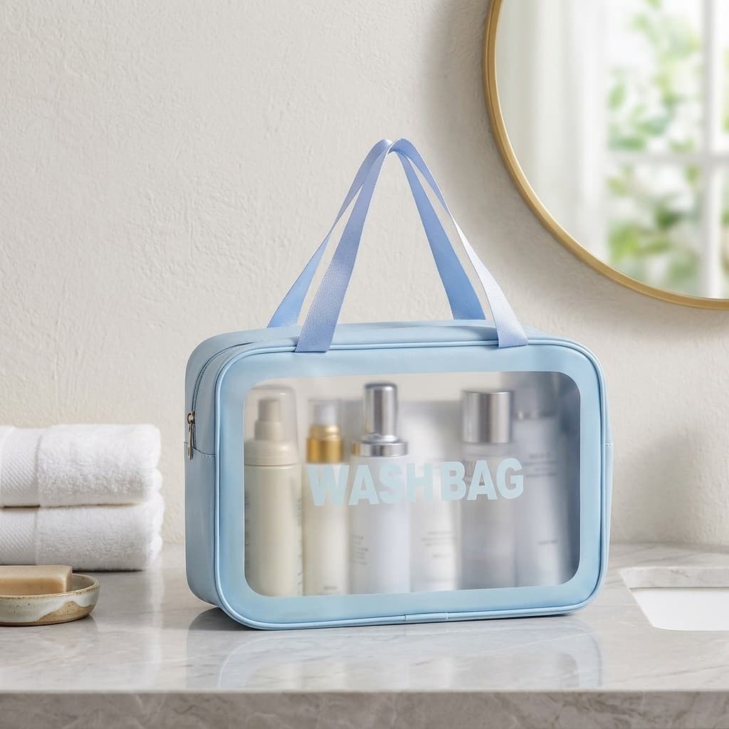 Necessaire feminina transparente bolsa para cosmeticos e maquiagem diaria