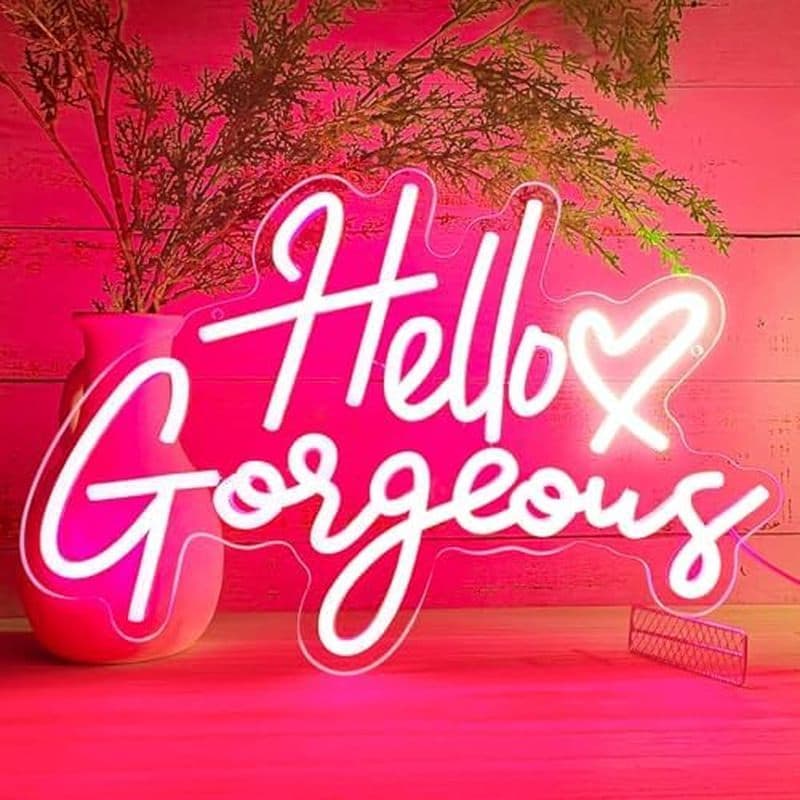 Olá Lindos Sinais De Néon Para Decoração De Parede Com Coração , Lindas Luzes De Sinalização LED Brancas Quentes Festa D