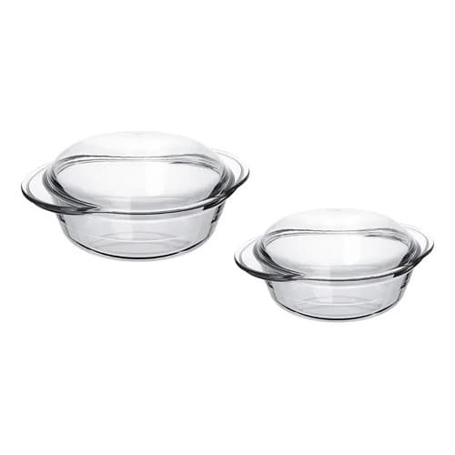 Conjunto Marinex Terrina C/ Tampa De Vidro 2,8 + 2,3 Litros Transparente
