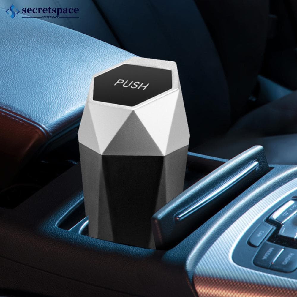 SECRETSPACE 1Pc Lixeira De Carro Design De Diamante Veículo À Prova De Vazamentos Com Tampa Para Automotivo E Casa B4E3