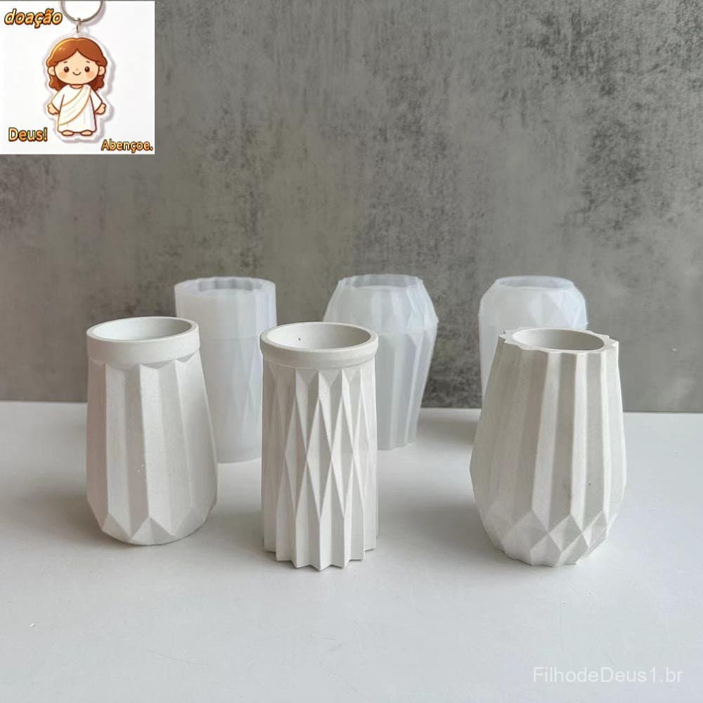 Molde De Resina De Silicone Para Moldes DIY High Vase Cola Espelho Gesso Vasos