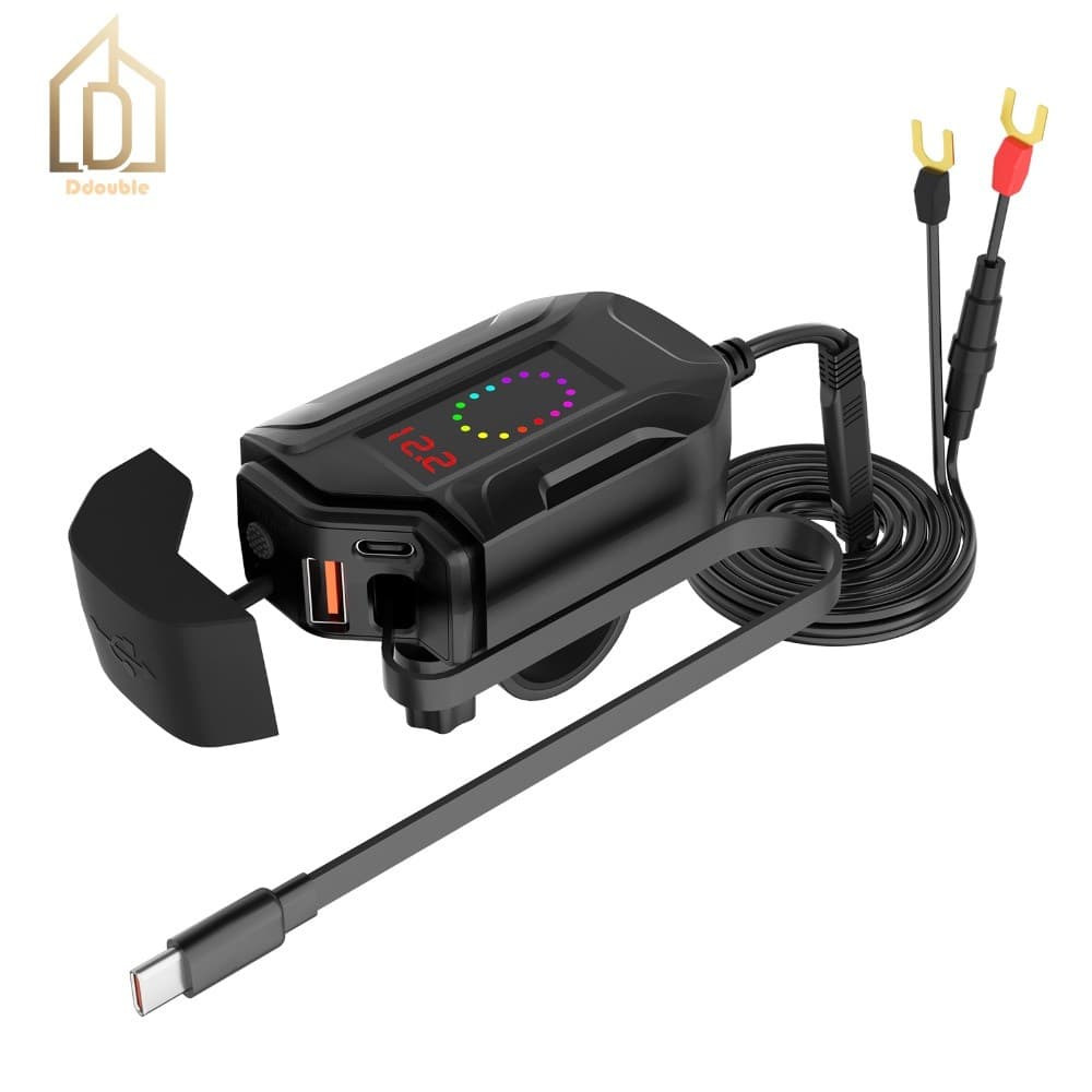 Carregador USB Para Motocicleta Com Display De Tensão E Interruptor De Alimentação Adequado Passeios De Comm Diário [Ddo