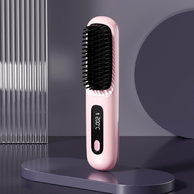 Chapinha de cabelo sem fio, chapinha portátil, controle de temperatura de 3 velocidades, interface de carregamento tipo
