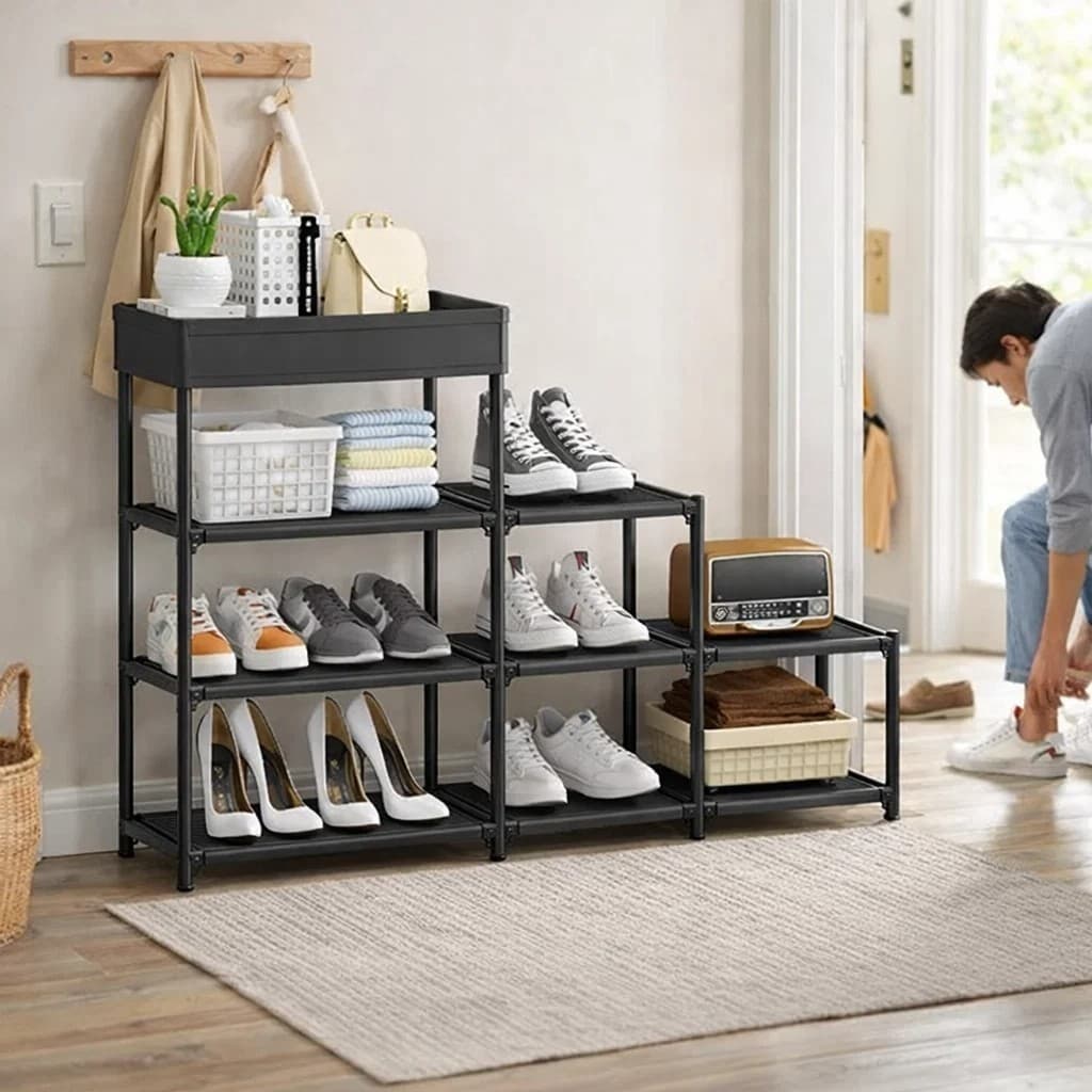 Estante Rack Prateleira Guarda Organiza Sapato Tênis Sadandalia Calçados Caixa Jarro Suporte Móvel