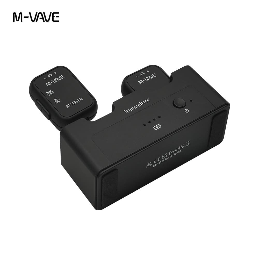 M-VAVE WP-12 2.4G Wireless Earphone Monitor 1 Transmitter 2 Receiver Audio System Transmission Stereo Mono Recorder