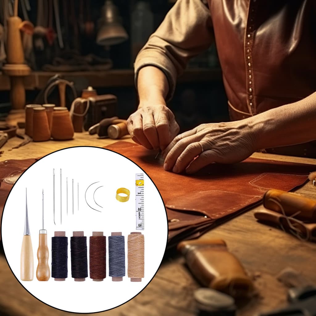 [layonora] 28 Peças De Linha De Cera De Couro Costurada À Mão Costura DIY Conjunto De Tecelagem Artesanal