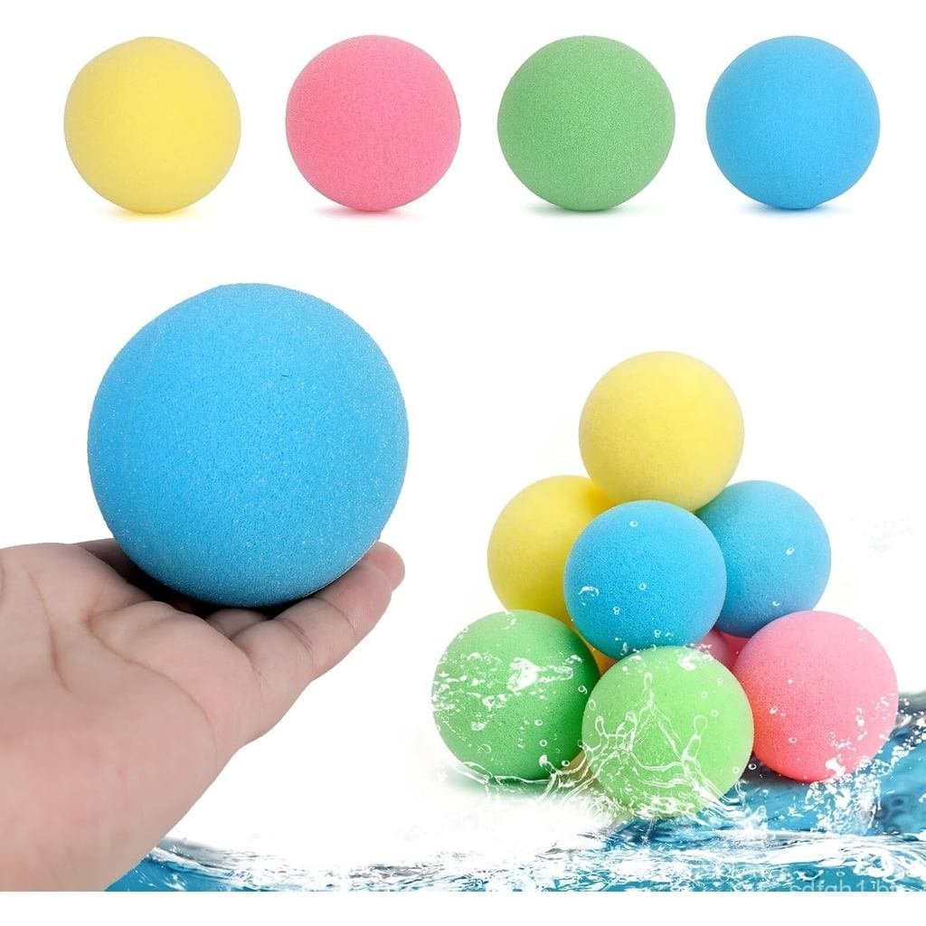 Balões de Água Reutilizáveis, Bolas de Esponja, 2,5 Polegadas de Diâmetro, Mini Bolas Leves em Cores Sortidas, Bolas de
