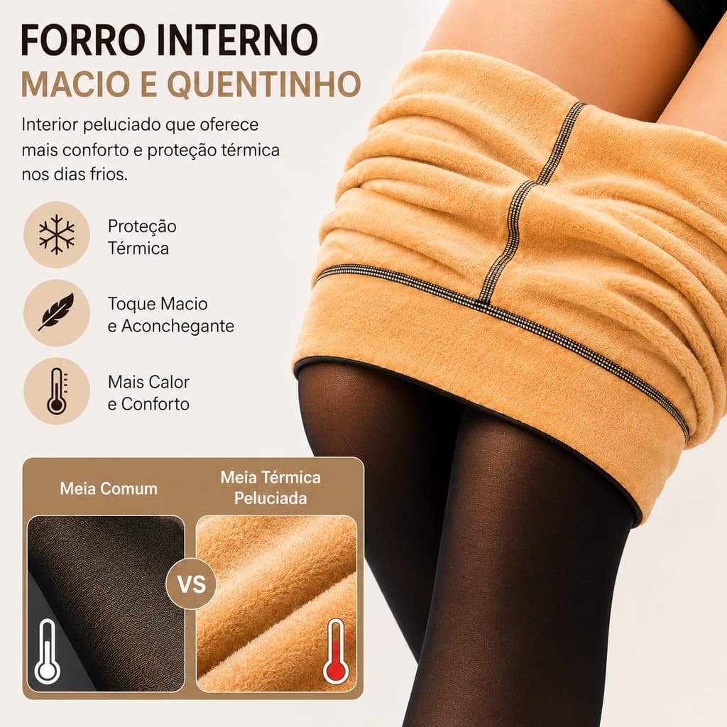 Meia Calça de Lã Térmica