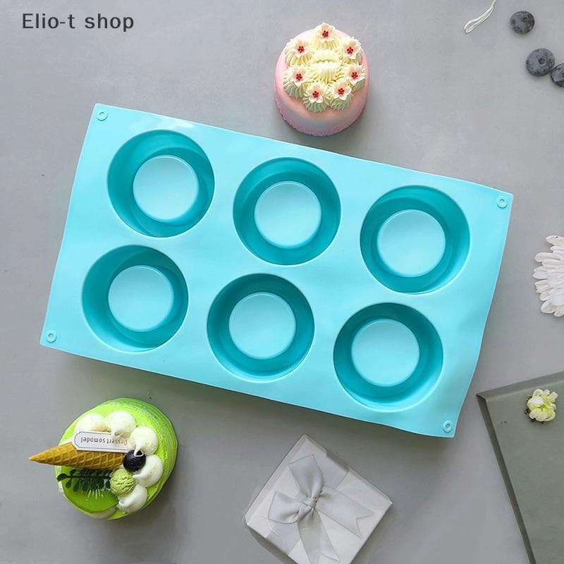 Elio-t 6 Cavidades Pequeno Copo Redondo Molde De Vela Sobremesa Pudim Utensílios Para Assar Bolo Mousse Decoração De Cas