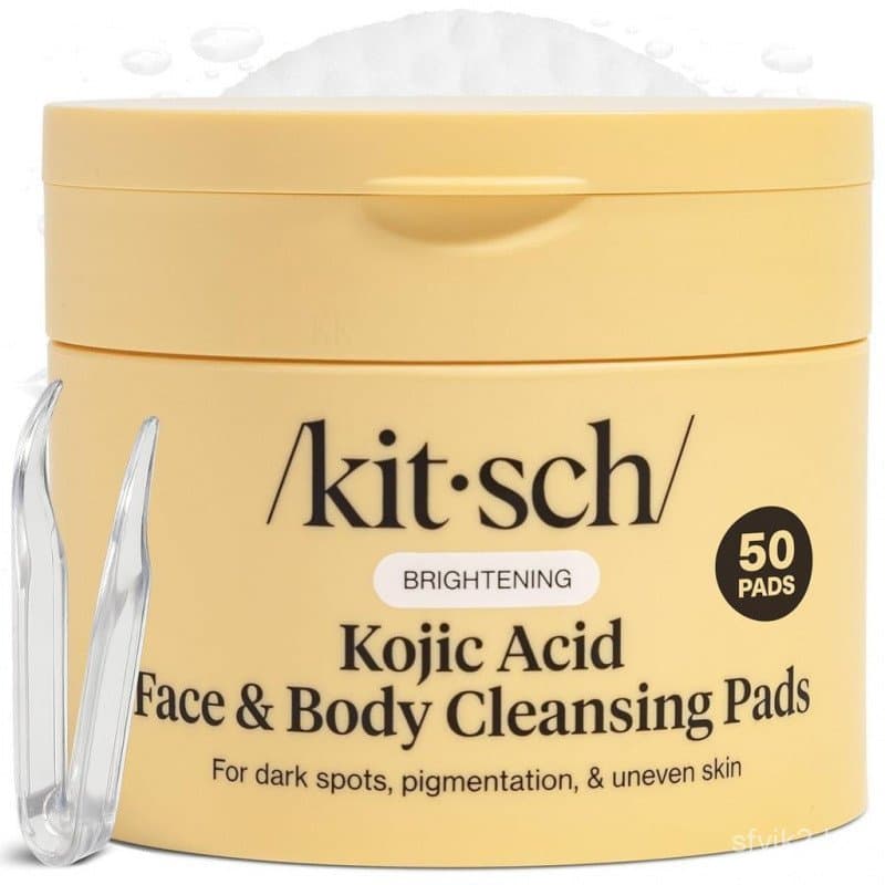 KitschKojicAcidPadswithTurmeric&Cioooth,Refresh&EvenToneCare–Exfoliating&BrighteningPre-SoakedCottonPadsforFaceandBody–5