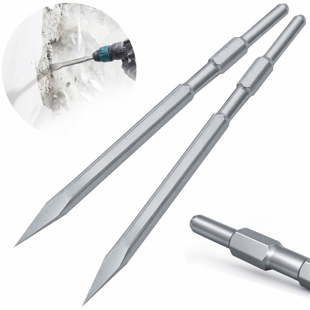 Kit 2 Ponteiros Reforçado Sextavado 17mm Grande 400mm Martelos Rompedor , 0810 Nk1810, Sa9424 Wesco, Arita