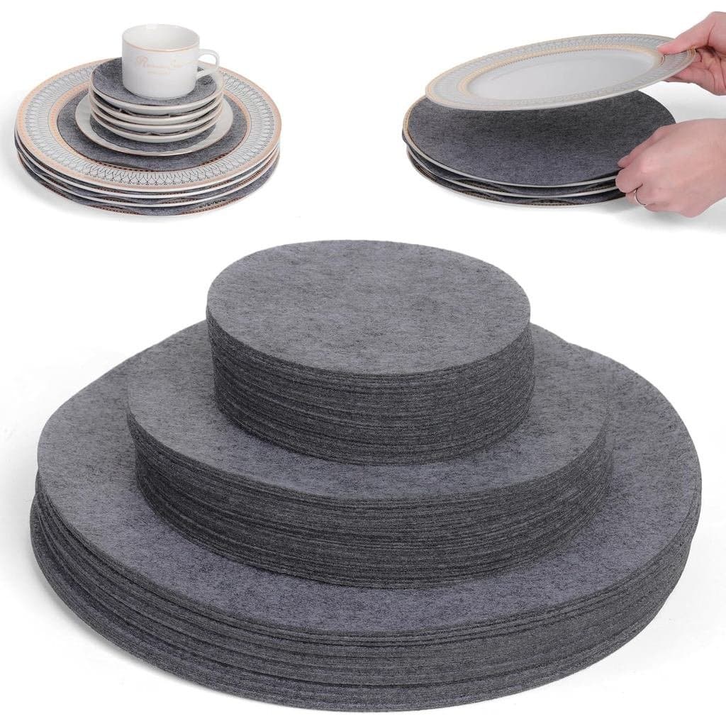 Conjunto de 3 peças empilháveis para de xícaras e pratos, pratos de porcelana cinza, separador de 90 peças