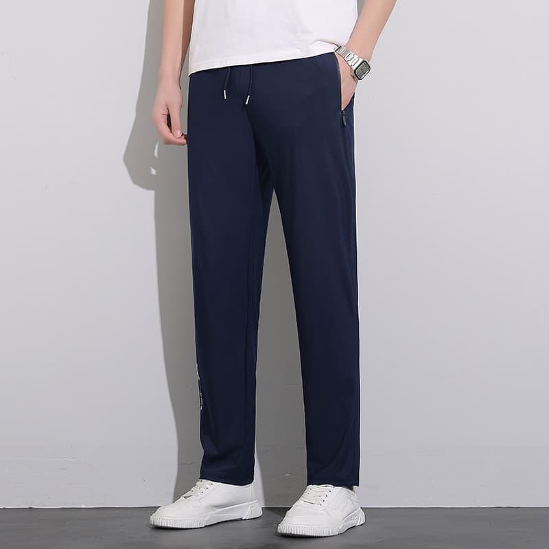Novo produto verão masculino gelo seda ar condicionado calças masculinas finas de secagem rápida calças esportivas não-p