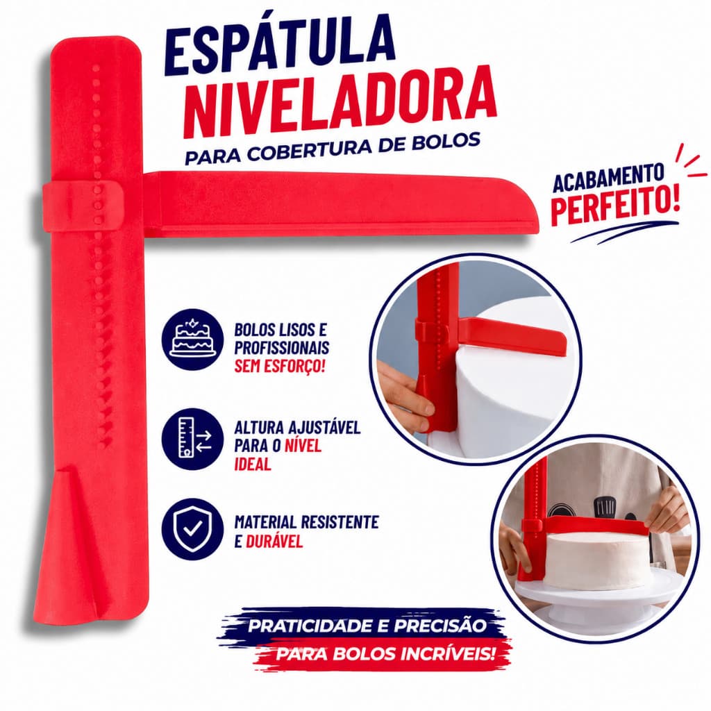 Espátula Regulável Niveladora Para Bolo Ajustável Alisadora Chantilly Ganache 23,5cm Cores Sortidas