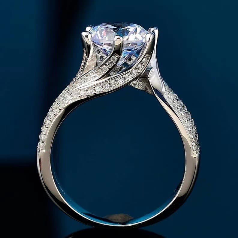JZ673 Anel feminino com coroa grande de 5 quilates, imitação de diamante, conjunto de luxo, seis garras, atmosférico, ra