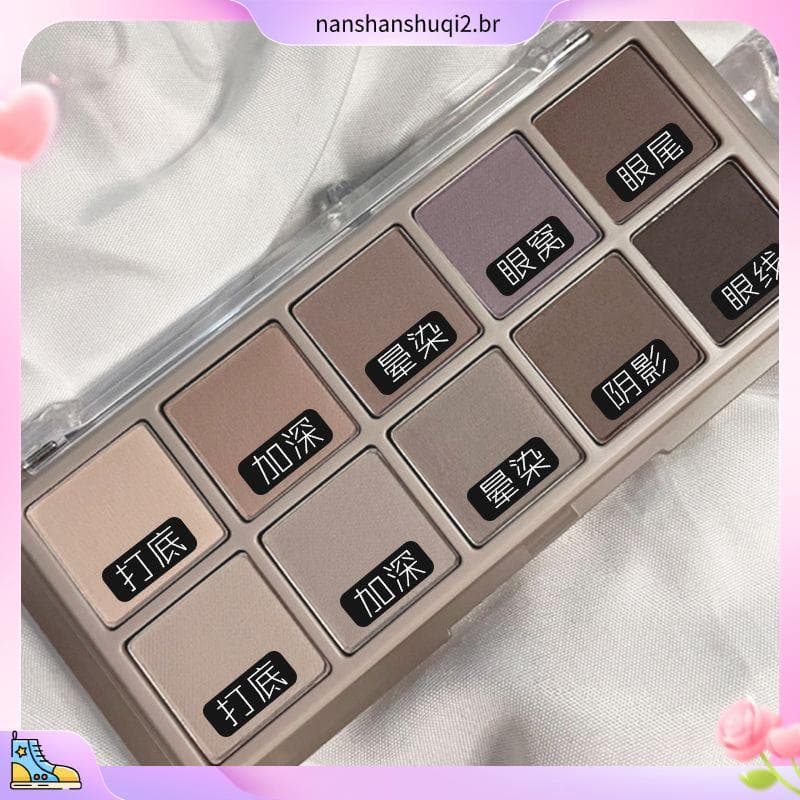Coleção de 6.7.000 pessoas Paleta de sombras totalmente fosca dez cores Cor da terra Cor do cimento Reduz o inchaço Nude