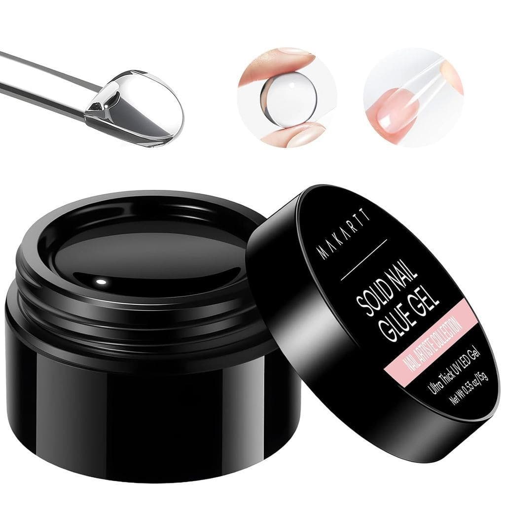 Cola em Gel Sólida Makartt para Unhas Postiças: Cola em Gel Forte para Unhas Falsas, Gel Transparente de Longa Duração p
