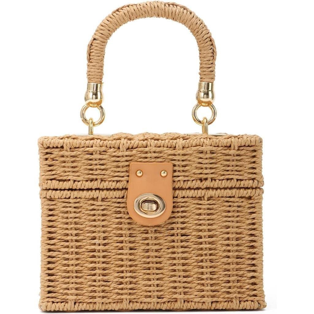 Bolsa de Rattan Oweisong para Mulheres, Bolsa de Palha de Verão, Bolsa de Mão Trançada, Bolsa Transversal, Bolsa de Prai