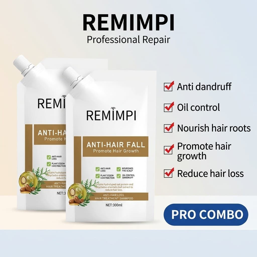 Shampoo Anti-Queda REMIMPI – Fórmula Herbal para Fortalecimento e Crescimento Capilar aa