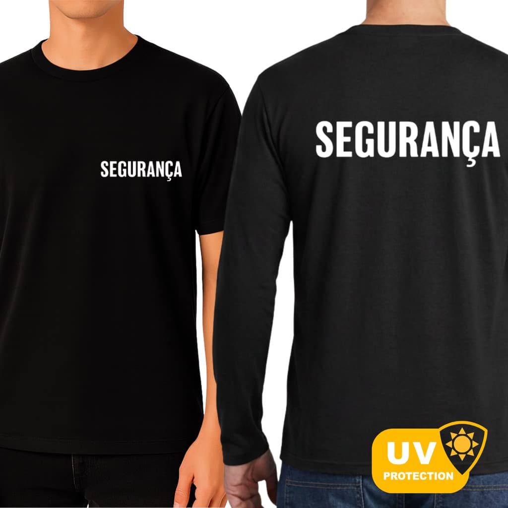 KIT 2 Uniformes Segurança Unissex Tático Térmico Segunda Pele Proteção UV50+ Manga Curta Longa