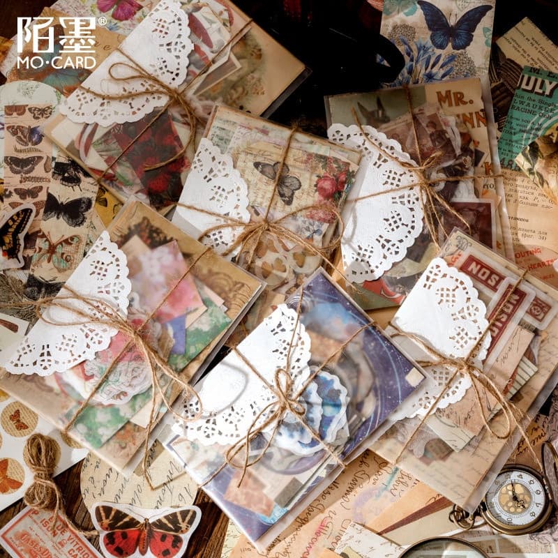 83 Pcs Vintage Scrapbook Adesivos Suprimentos Jornários Lua Espaço Scrapbooking De Papel Para Kit