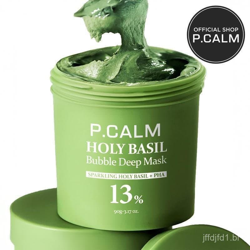 [P.CALMOfficial] Máscara Facial de Argila Coreana Efervescente HolyBasilBubbleDeepMask13% com HolyBasil e PHA para Poros