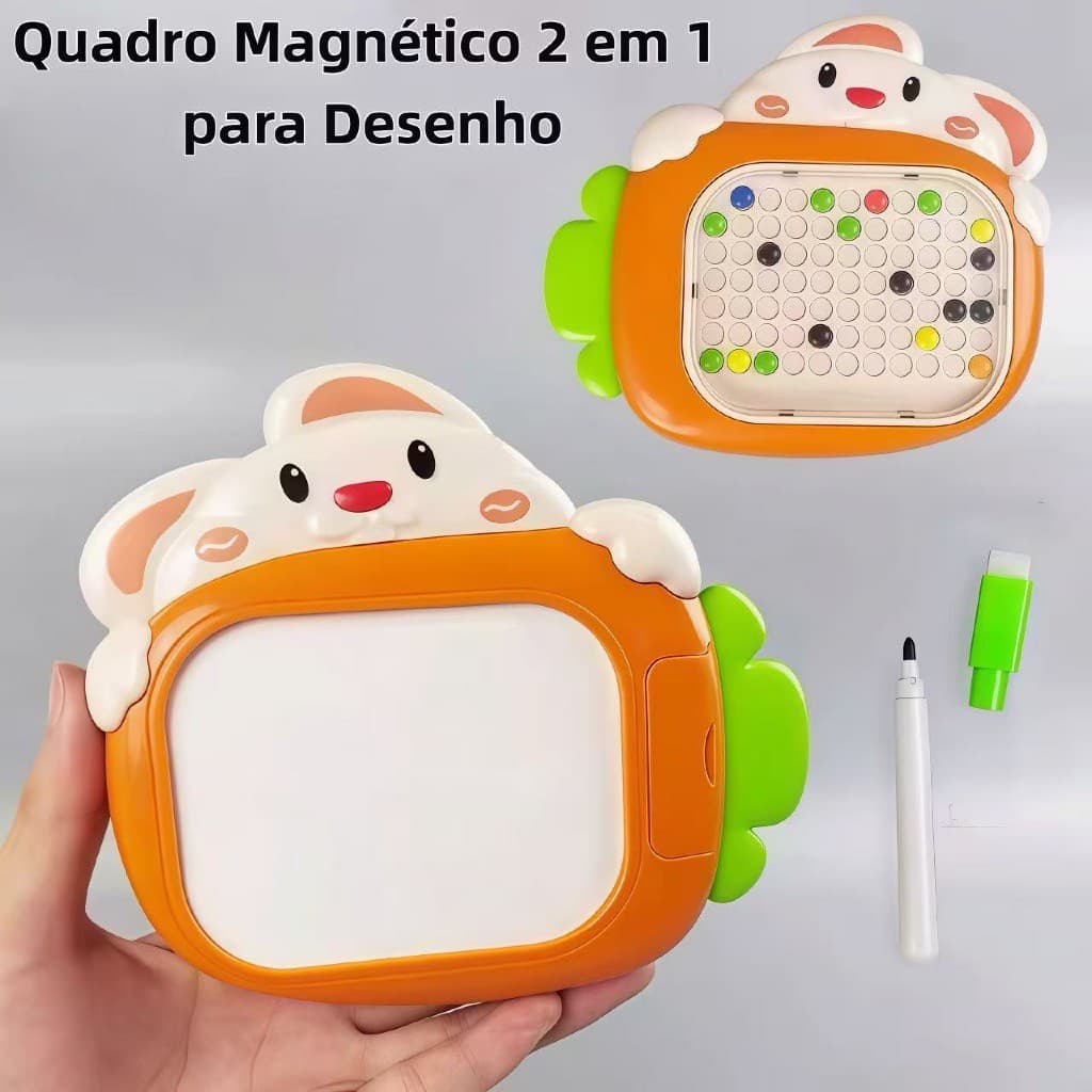 Brinquedo Quadro de Desenho 2 em 1 Infantil com Caneta e Apagador – Brinquedo Magnético Educativo