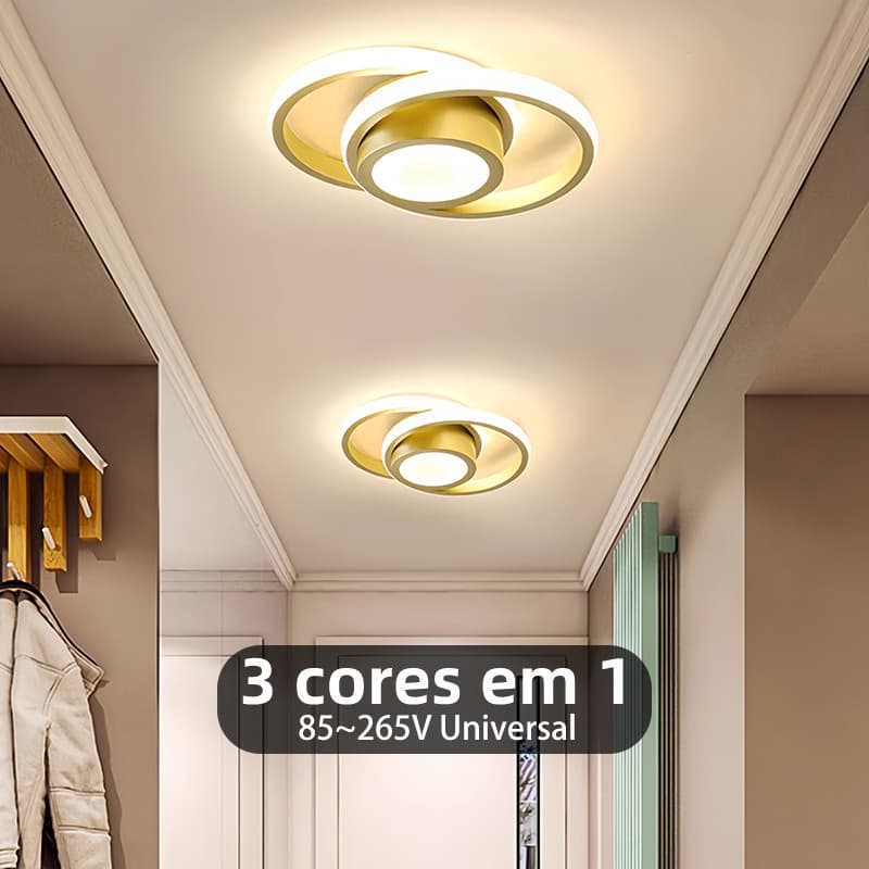Luminária De Teto Led Bivolt 3 Cores Decoração Minimalista Moderno Pendente Lustre Plafon para Sala Quarto Ceiling Light