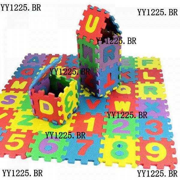36 Peças Tapete EVA Para Crianças Alfabeto Números Brinquedo Educacional Colorido