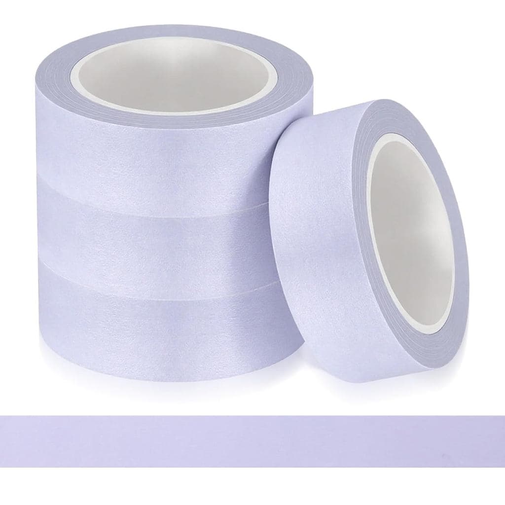 4 Rolos de Fitas Washi Roxo Claro, 32 Pés x 0,6 Polegadas, Fita Adesiva Decorativa, Fitas Adesivas Artesanais Sem Resídu