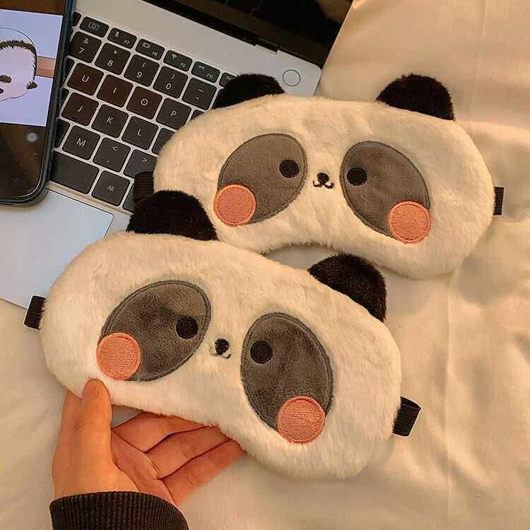 Bonito Panda máscara de olho dormir sombreamento feminino dormir dedicado saco de gelo máscara de olho Nap ajuste elásti