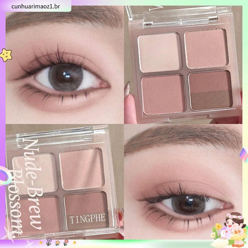 Xiaoyu Begonia Recomendado Paleta de sombras 2024 Nova baixa saturação diária luz maquiagem terra cinco cores fosco rosa