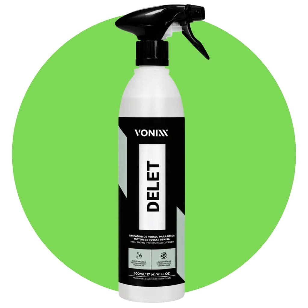 Limpa Pneus E Borracha Delet 500ml Vonixx Removedor De Pneu Pretinho Limpeza Estética Automotiva