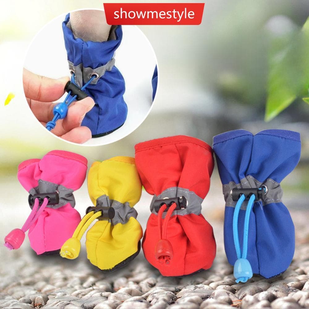 SMS 4 Unidades À Prova D'água Antiderrapante Sapatos Para Cães De Estimação Botas De Chuva E Neve Protetor De Pata Ao Ar