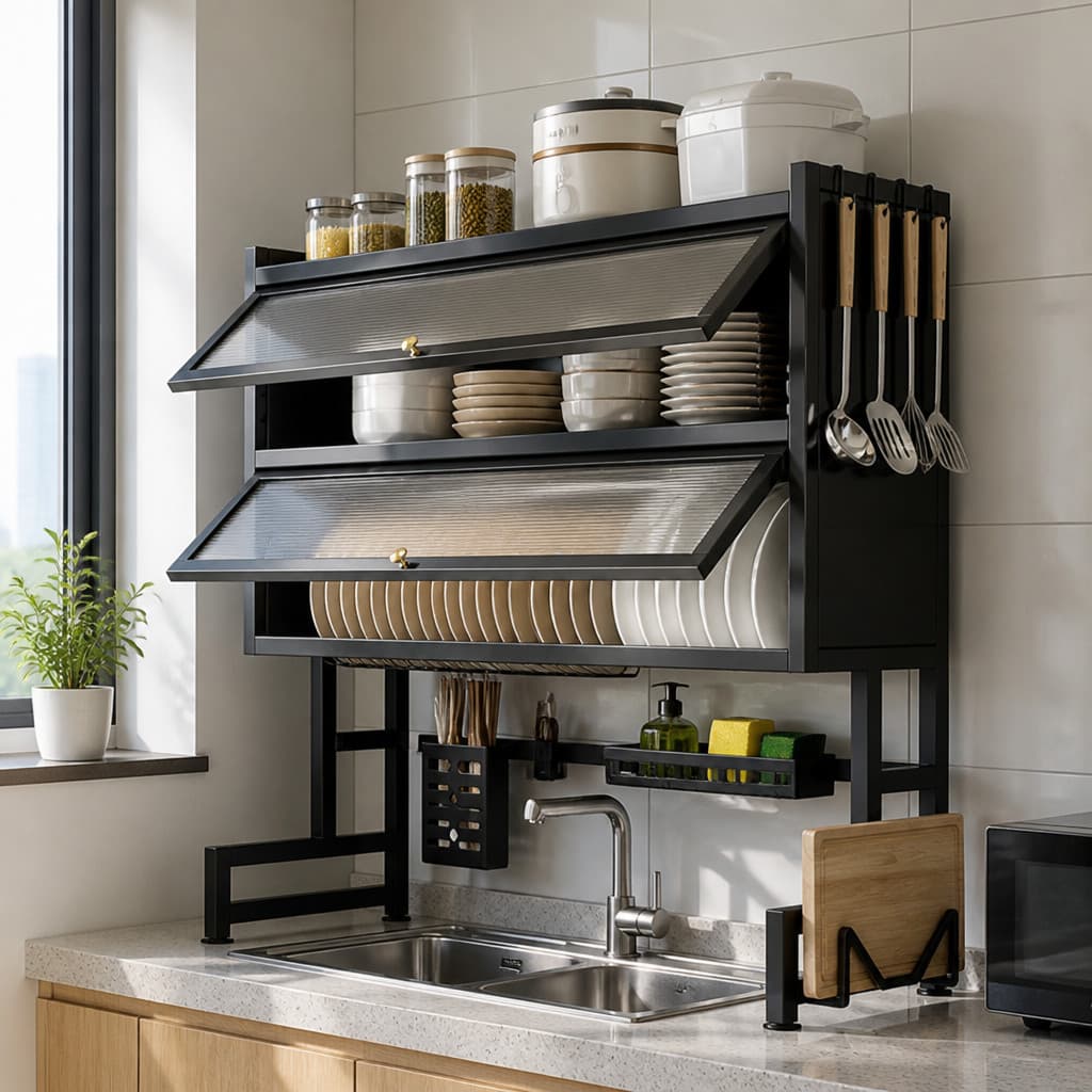 85cm Escorredor De Louça Suspenso Boutique   Kitchen Rack Aço Inoxidável Organizador Louça  Qualidade Pra Cozinha