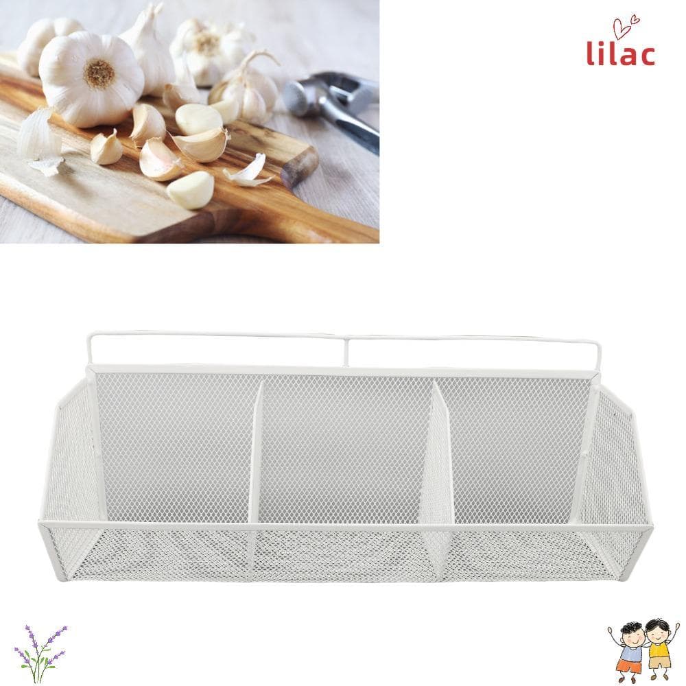 Cesta De Armazenamento De Montagem Em Parede LILAC 3PCS , Suspensa De Malha De Arame De 3 Grades , Abertura Inclinada