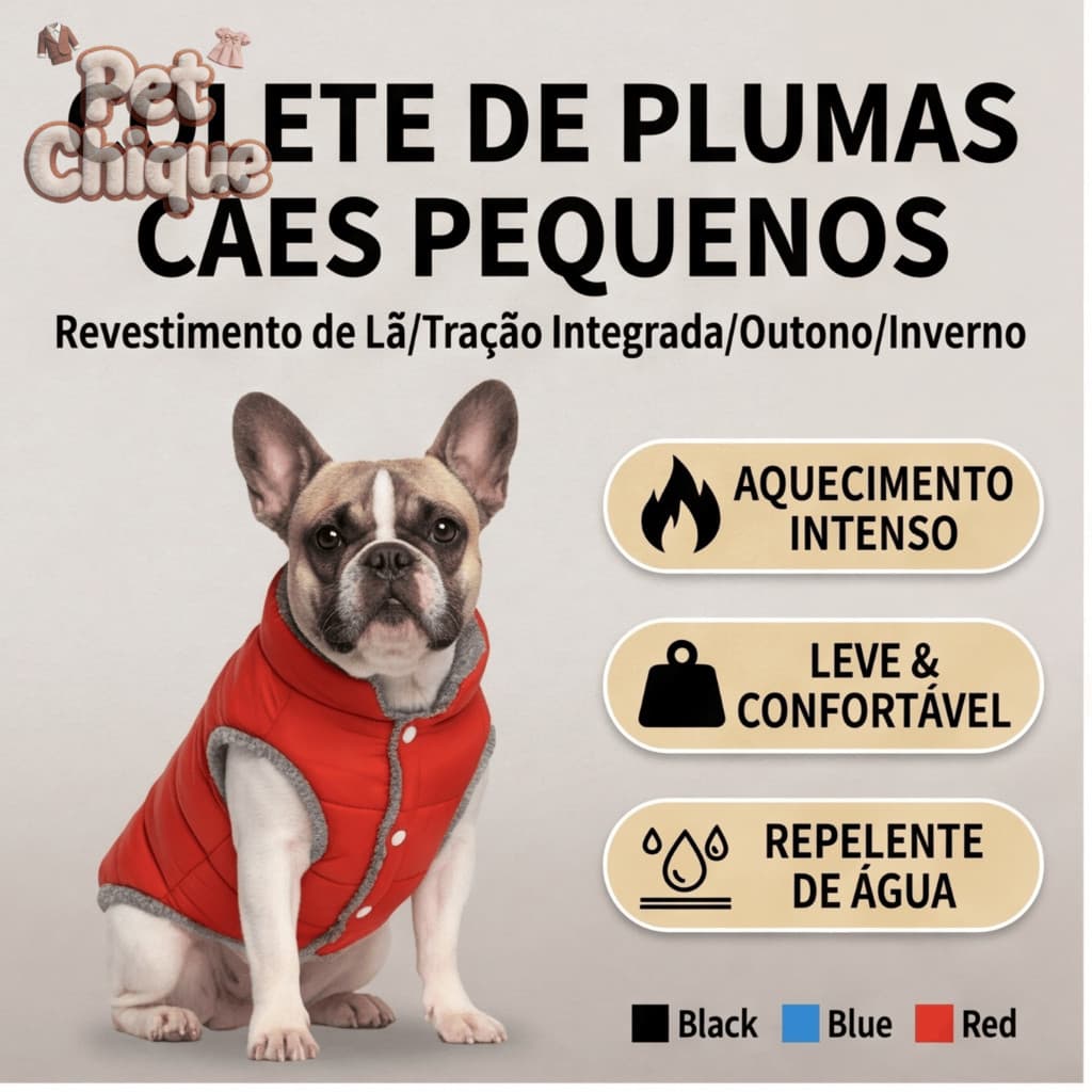Pet Chique - Jaqueta térmica espessa com forro de lã para cães e gatos 2026
