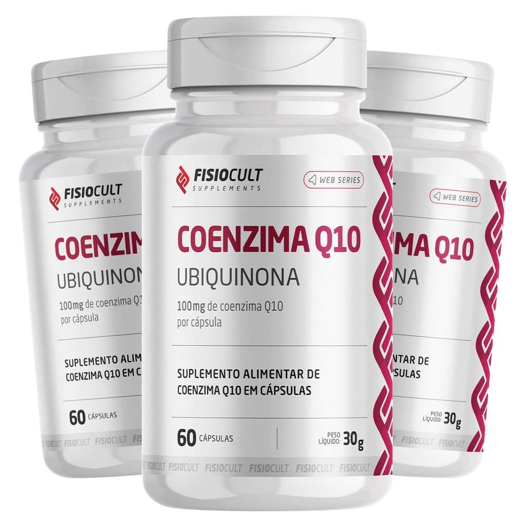 Kit 3x Coenzima Q10 Ubiquinona 60 Comprimidos 100mg FisioCult Supplements