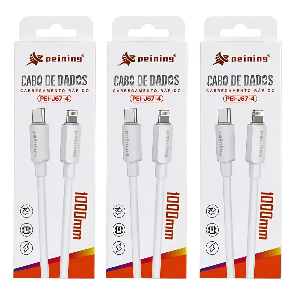 Kit 3 Cabos Usb-c Para iPhone Turbo Rápido 1 Metro