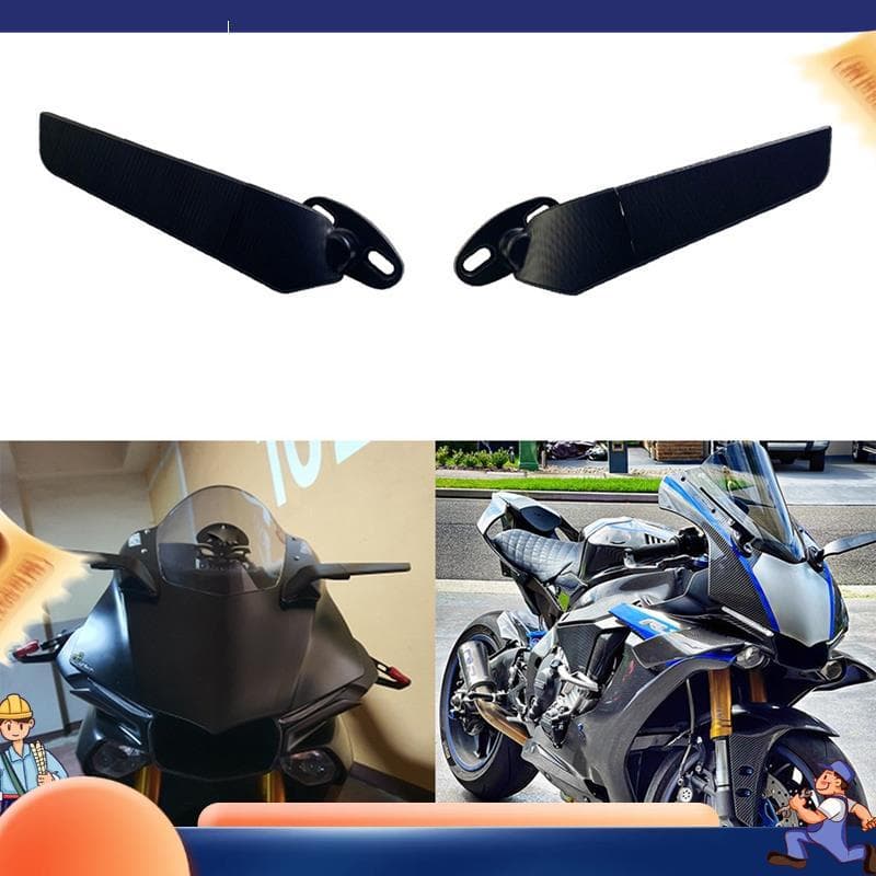 Nobleflyingvictoria8d-Espelhos De Motocicleta Modificados Asa De Vento Espelho Retrovisor Rotativo Ajustável Para R15 R2
