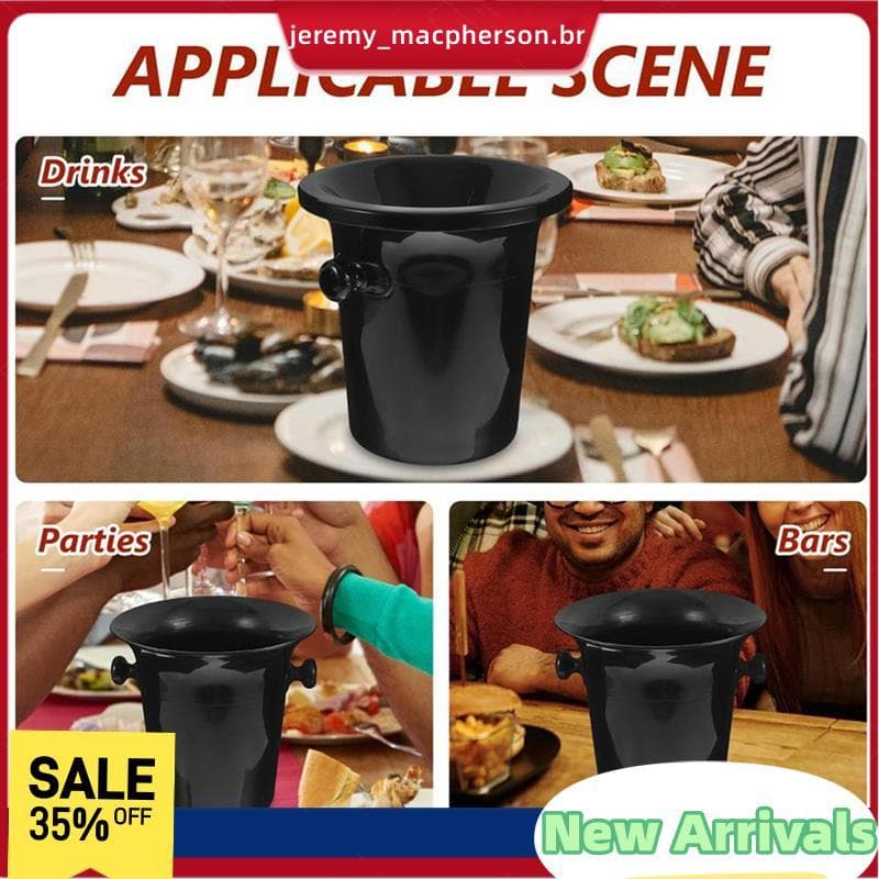 Balde De Gelo De Plástico , Bico De Vinho Para Refrigerador De Coquetel , Recipiente Redondo De Degustação De Comida Oci