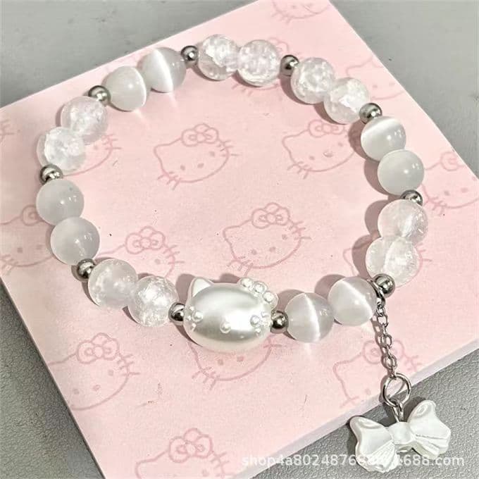 Pulseira popular de casal com borboletas da Hello Kitty para mulheres, de alto valor estético, um presente para namorada
