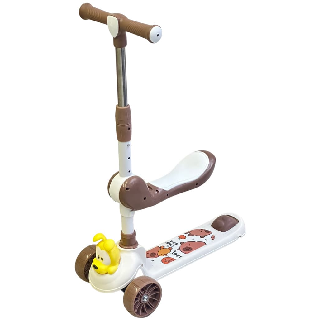 Patinete Infantil 3 Rodas led Dobrável Crianças até 40kg C/ ajustes altura e adesivos