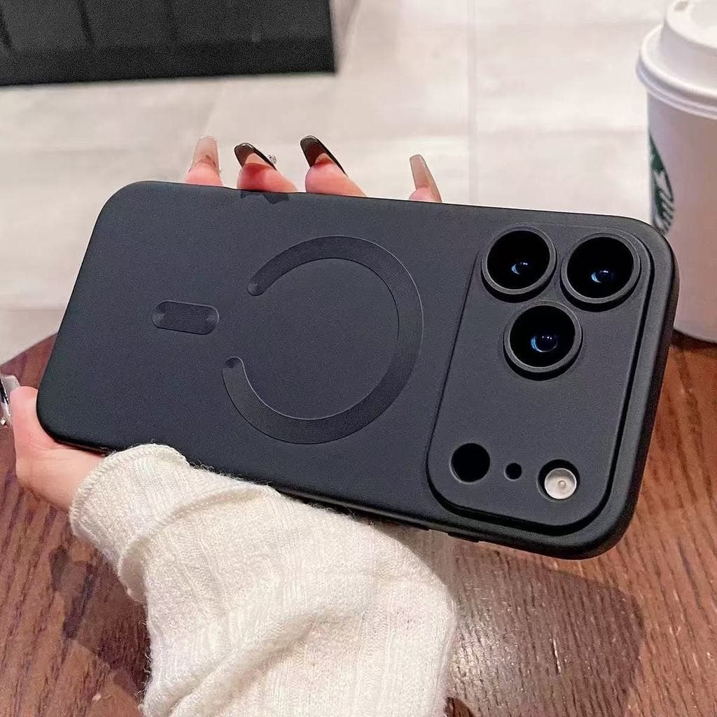 Carregamento Sem Fio Fosco Caso De Telefone Para iPhone 17 Pro Max Ar 14 Plus 16 15 13 12 Macio Pára-Choques Lente Prote